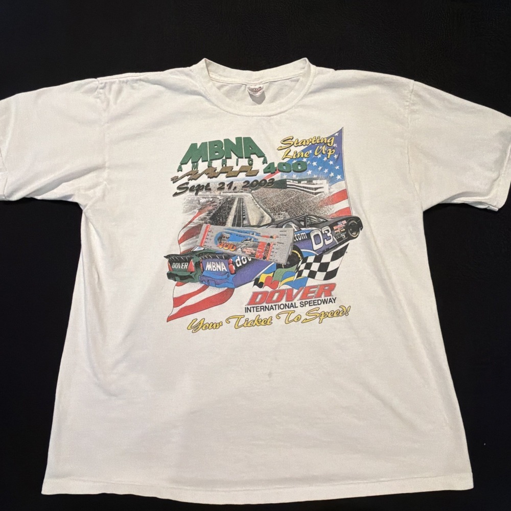 NASCAR Dover Int'l Speedway Racing MBNA 400 Starting Line Up T-Shirt Mens XL